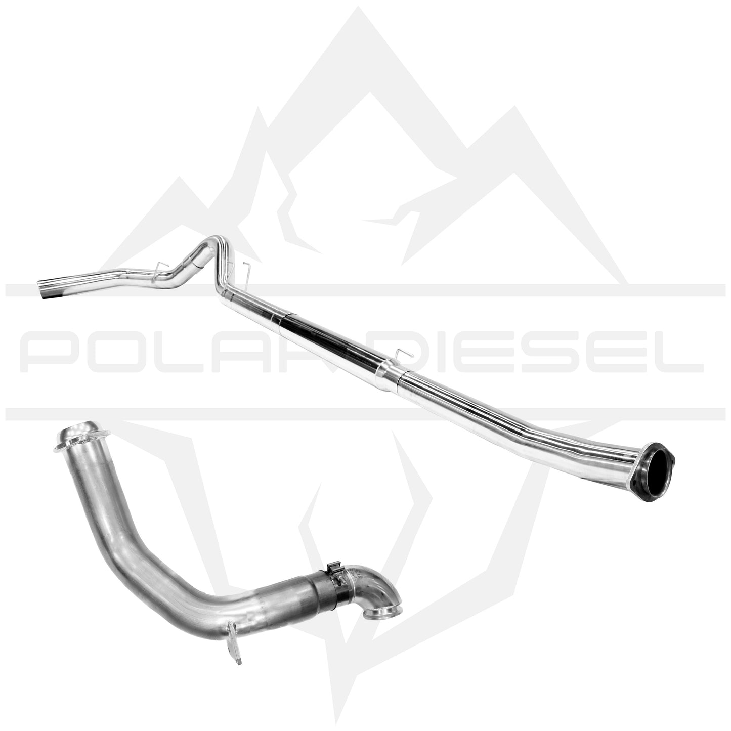 2023-2024 Ford Powerstroke 6.7L 5” Polished Downpipe Back Exhaust & Downpipe Package