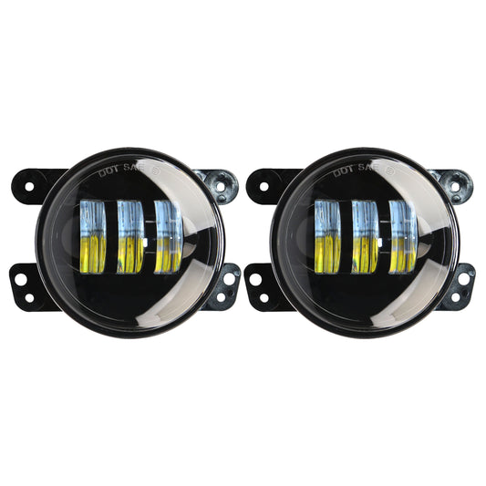 Jeep Wrangler 4" Black OPS Replacement Fog LED Light (PAIR) 10-20089