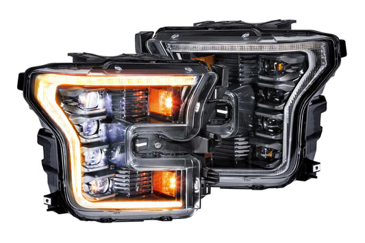 XB LED Headlights: Ford F150 (15-17) (Pair / ASM / Amber DRL) (Gen 2)