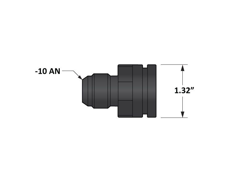 Fleece Adapter fitting, -10AN Male to 1.325" bore