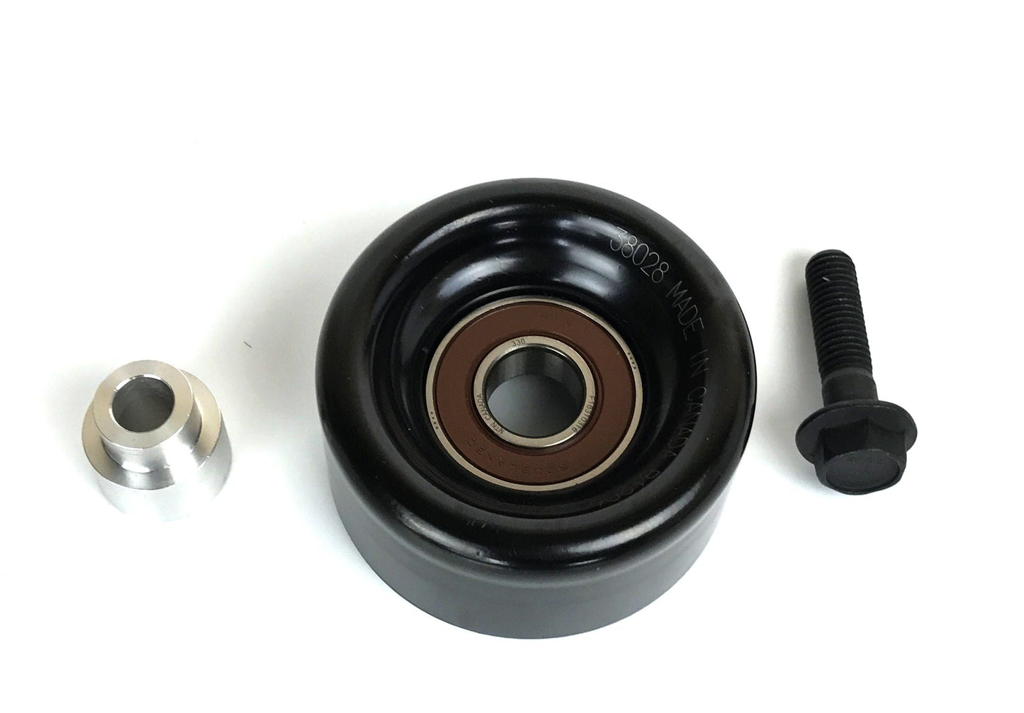Fleece Cummins Dual Pump Idler Pulley, Spacer, and Bolt (For use with FPE-34022-PC & FPE-34610-PC)