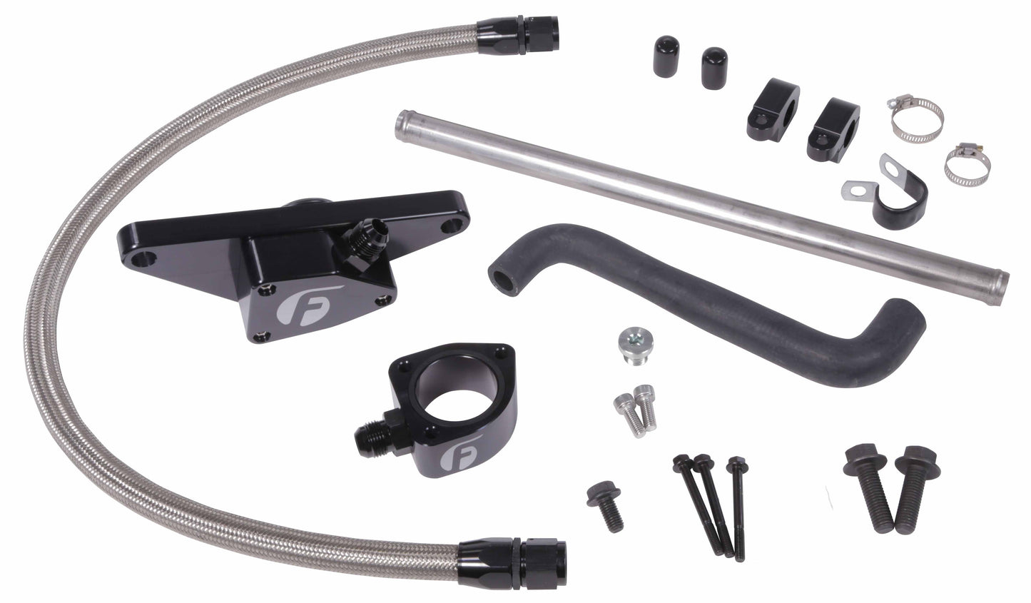 Fleece Cummins Coolant Bypass Kit (2003-2005 Auto Trans) w/ Stainless Steel Braided Line